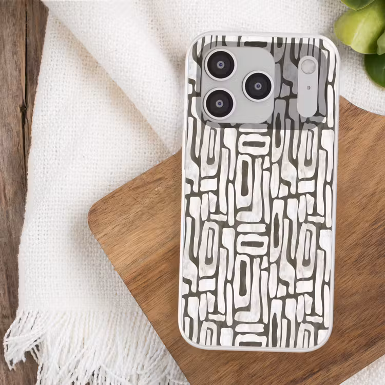 Donker - Wit - Abstract Telefoonhoesje iPhone 17 Pro klein 878 -sfeer1