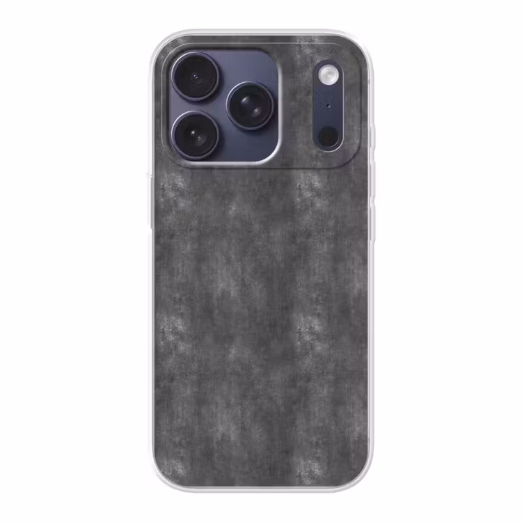 Donkergrijs - Ruw - Beton Telefoonhoesje iPhone 17 Pro klein 878 -3d