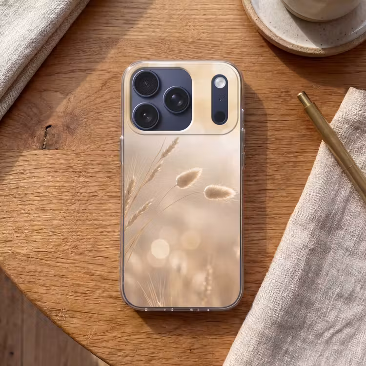 Hazestaartgras - Graanharen - Zonlicht Telefoonhoesje iPhone 17 Pro klein -sfeer1