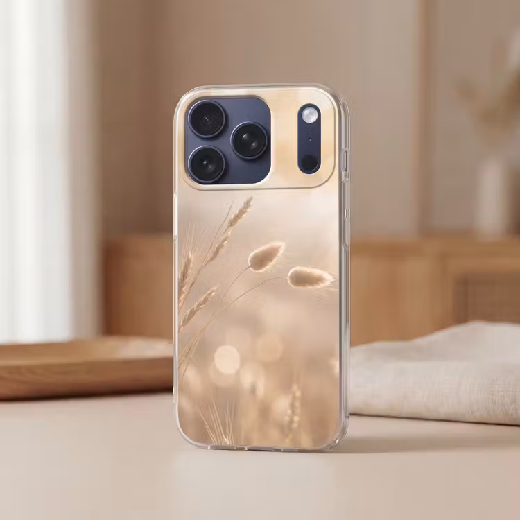 Hazestaartgras - Graanharen - Zonlicht Telefoonhoesje iPhone 17 Pro klein -sfeer2