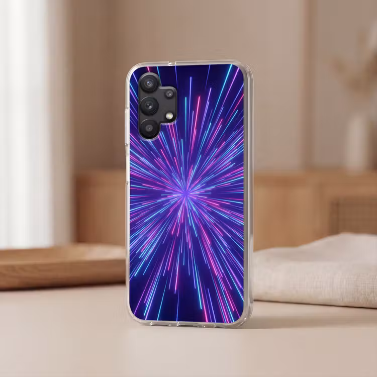 Dynamisch - Ruimte - Kleurrijk Telefoonhoesje Samsung Galaxy A32 5G klein -sfeer2