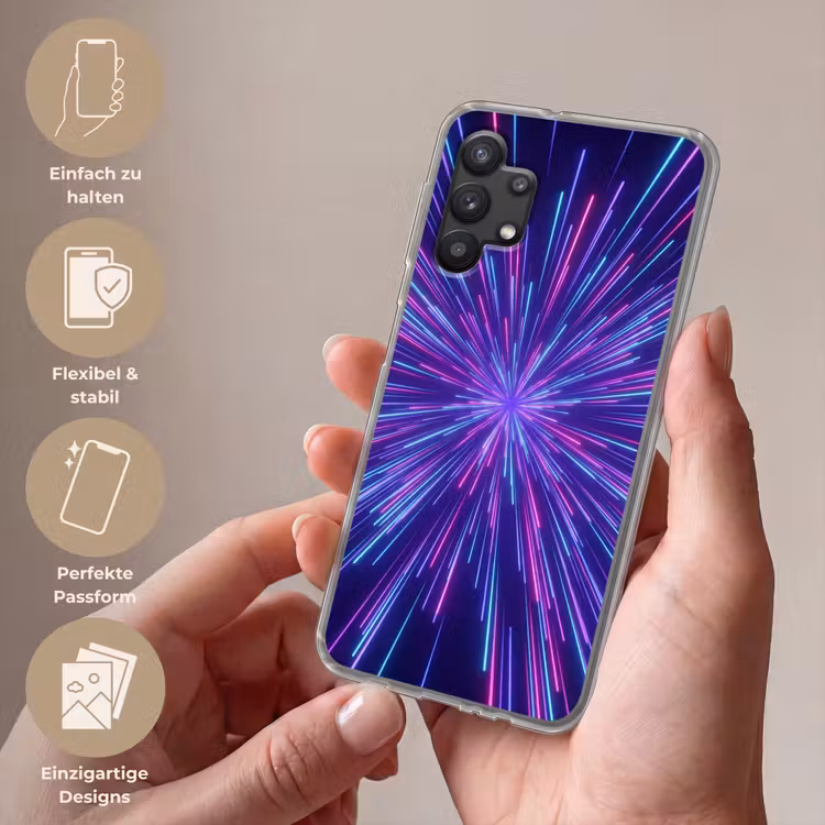 Dynamisch - Ruimte - Kleurrijk Telefoonhoesje Samsung Galaxy A32 5G klein -sfeer3_DE