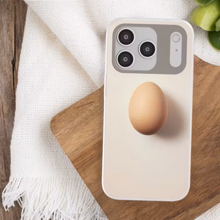 Ei - Beige - Ovaal - Egaal Telefoonhoesje iPhone 17 Pro klein -sfeer1