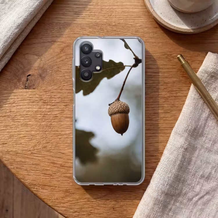 Eikel - Eikenblad - Bos - Herfst - Natuur Telefoonhoesje Samsung Galaxy A32 5G klein -sfeer1