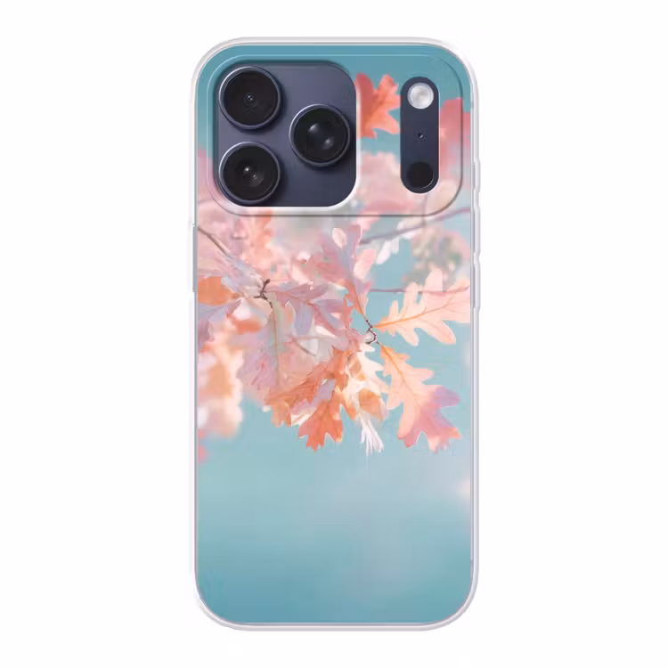 Eikenbladeren - Takken - Roze Telefoonhoesje iPhone 17 Pro klein -3d