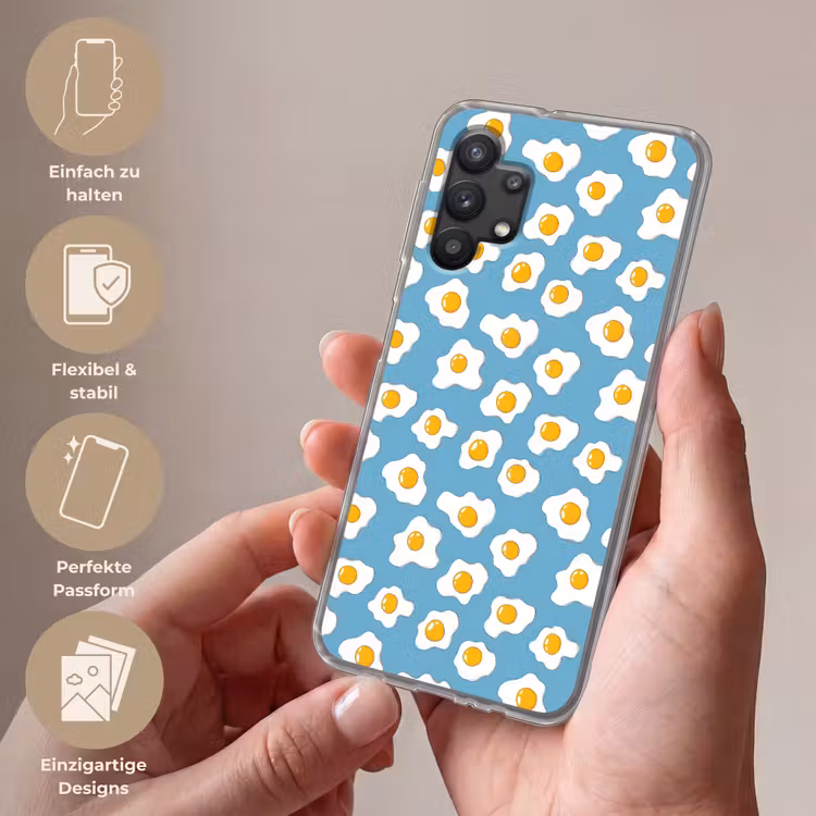Eieren - Dooiers - Blauw Telefoonhoesje Samsung Galaxy A32 5G klein 346 -sfeer3_DE