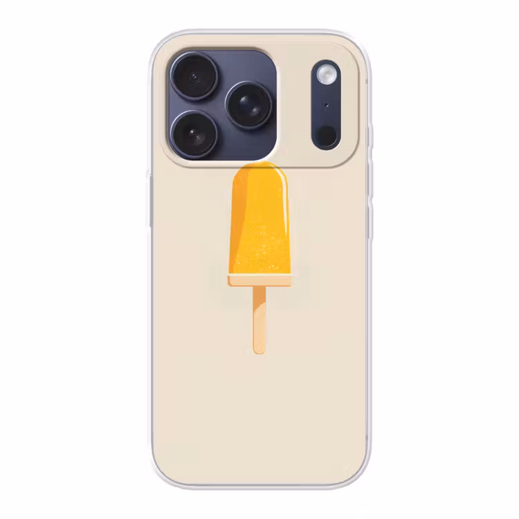 Oranje - Stokje - Waterijsje Telefoonhoesje iPhone 17 Pro klein -3d
