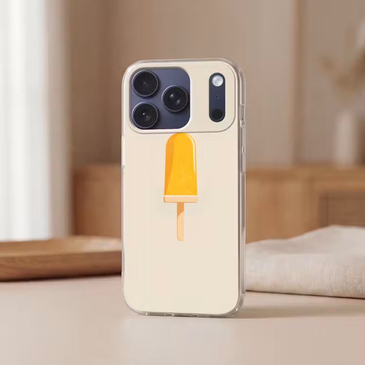 Oranje - Stokje - Waterijsje Telefoonhoesje iPhone 17 Pro klein -sfeer2