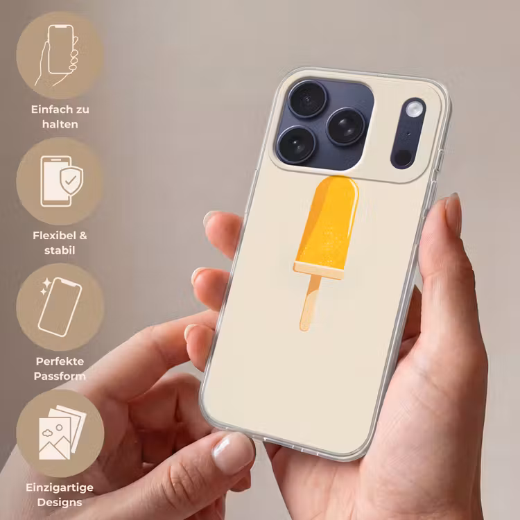 Oranje - Stokje - Waterijsje Telefoonhoesje iPhone 17 Pro klein -sfeer3_DE