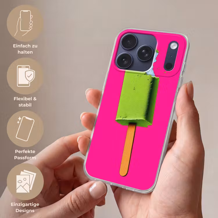Ijsje - Stokje - Minimalistisch - Groen Telefoonhoesje iPhone 17 Pro klein -sfeer3_DE