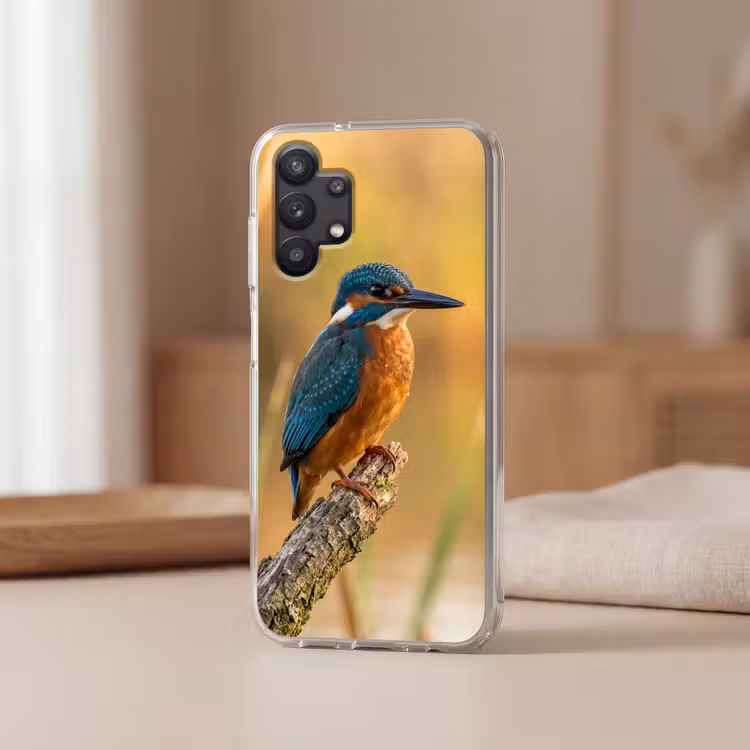 IJsvogel - Tak - Water - Kleurrijk - Levendig Telefoonhoesje Samsung Galaxy A32 5G klein -sfeer2