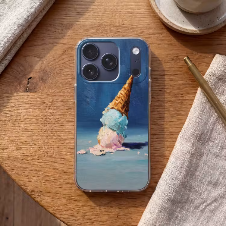 Ijshoorn - Bolletjes - Smelt - Roze Telefoonhoesje iPhone 17 Pro klein -sfeer1