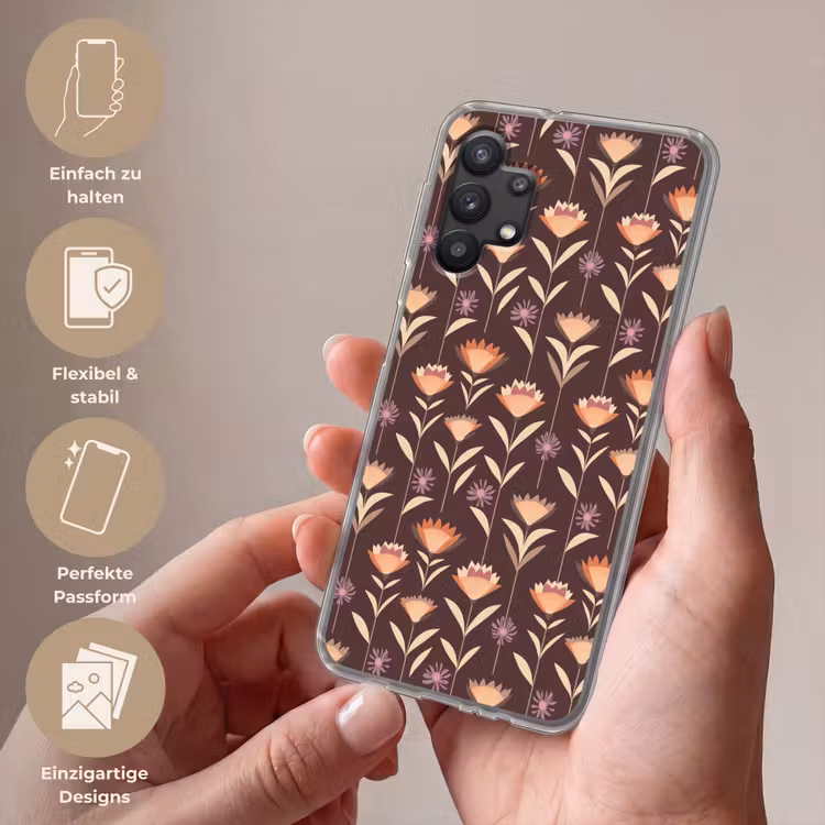 Elegant - Retro - Bruin Telefoonhoesje Samsung Galaxy A32 5G klein 346 -sfeer3_DE