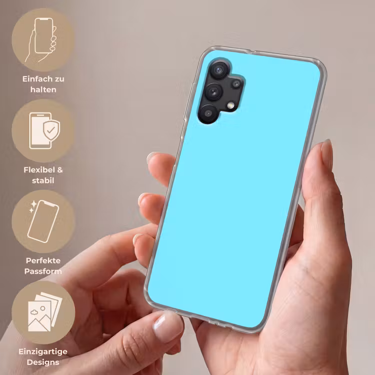 Electric - Cyan - Blauw Telefoonhoesje Samsung Galaxy A32 5G klein 346 -sfeer3_DE