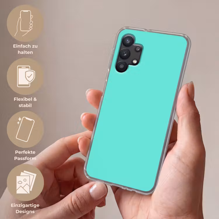 Electric - Cyan - Turkoois Telefoonhoesje Samsung Galaxy A32 5G klein 346 -sfeer3_DE