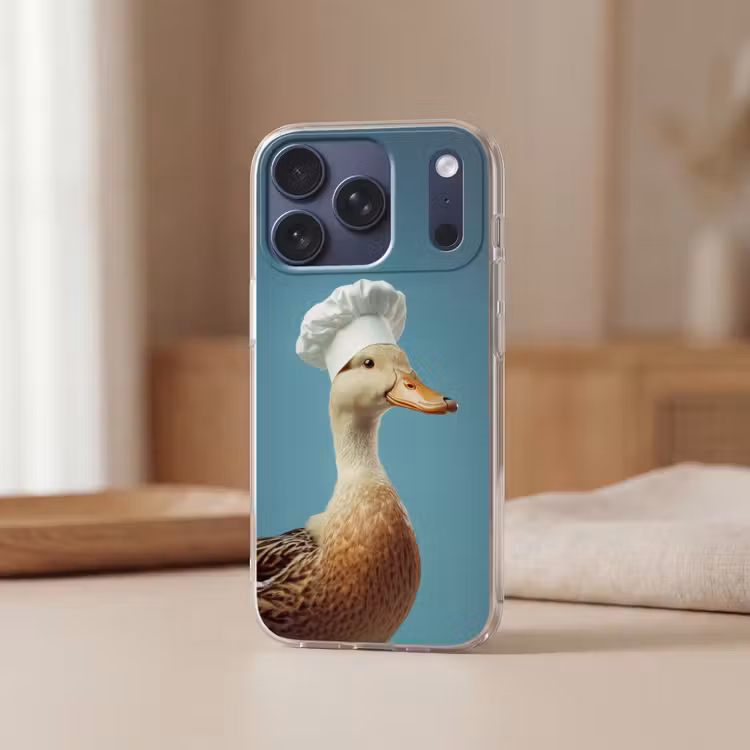 Eend - Koksmuts - Cute - Vogel Telefoonhoesje iPhone 17 Pro klein -sfeer2