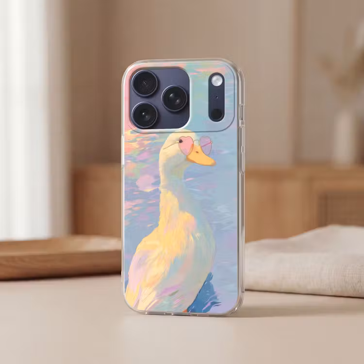 Eend - Zonnebril - Water Telefoonhoesje iPhone 17 Pro klein -sfeer2