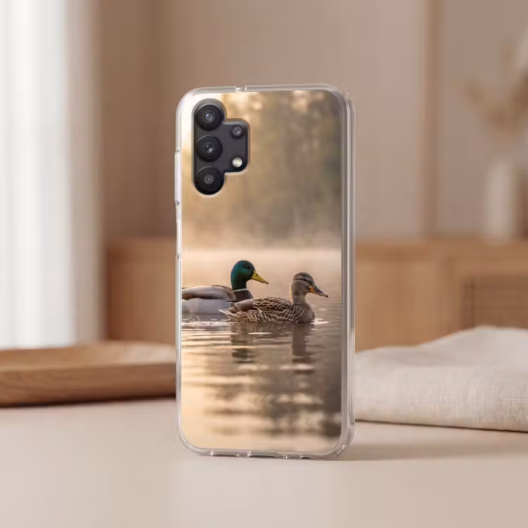 Eenden - Water - Mist - Natuur Telefoonhoesje Samsung Galaxy A32 5G klein -sfeer2