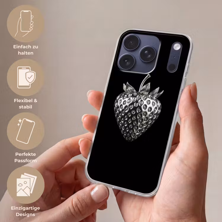 Aardbei - Zaadstructuur - Realistisch Telefoonhoesje iPhone 17 Pro klein -sfeer3_DE