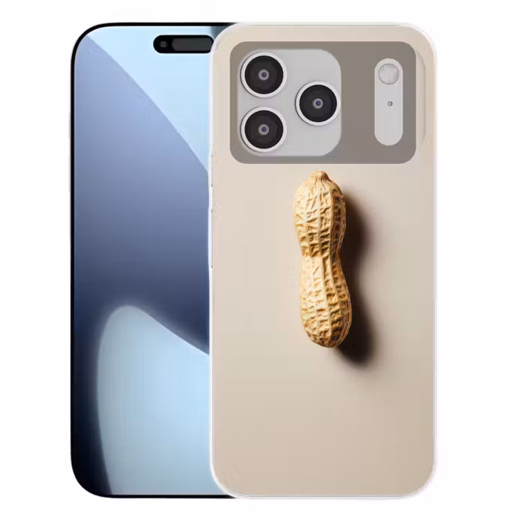 Pinda - Ruw - Beige Telefoonhoesje iPhone 17 Pro klein -3d