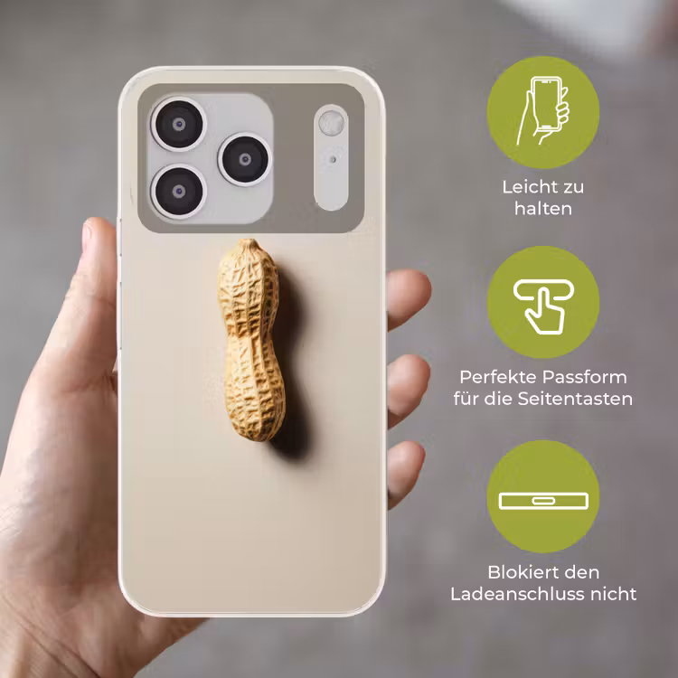 Pinda - Ruw - Beige Telefoonhoesje iPhone 17 Pro klein -sfeer3_DE
