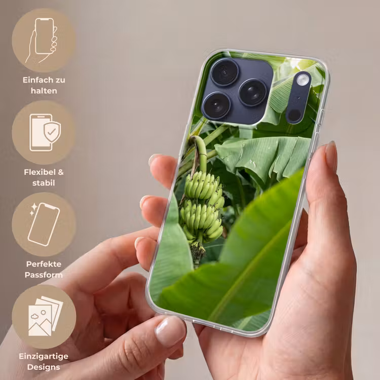 Eten - Bananen - Plantage - Groen Telefoonhoesje iPhone 17 Pro klein -sfeer3_DE
