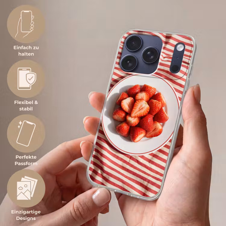 Eten - Aardbeien - Fruit - Zomer - Rood Telefoonhoesje iPhone 17 Pro klein -sfeer3_DE
