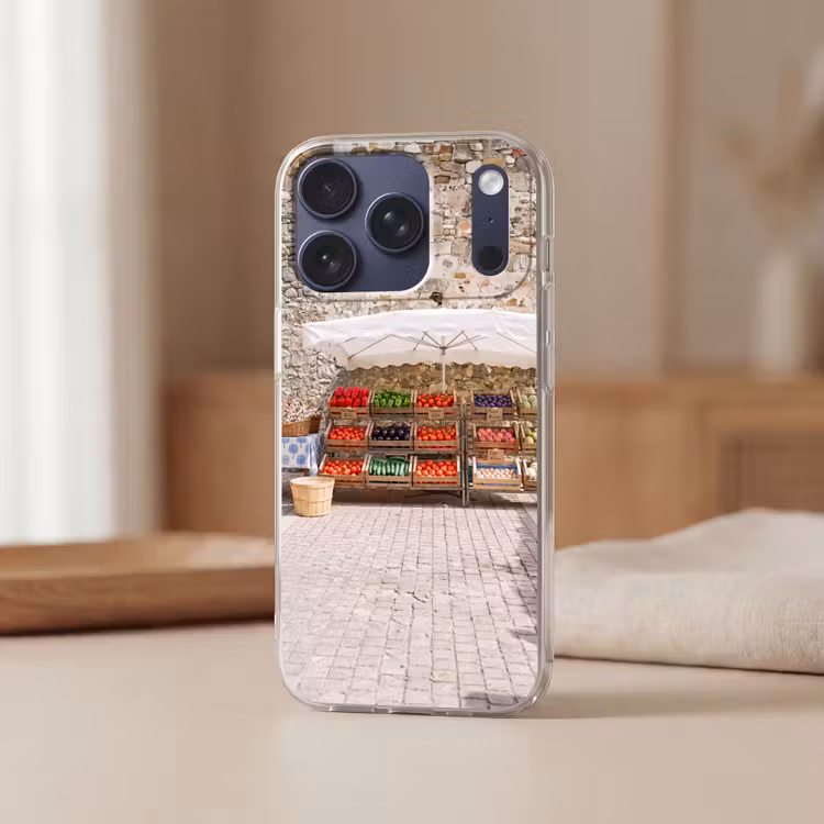 Handyhülle - Essen – Markt – Frisch - Eten - Markt - Vers Telefoonhoesje iPhone 17 Pro klein