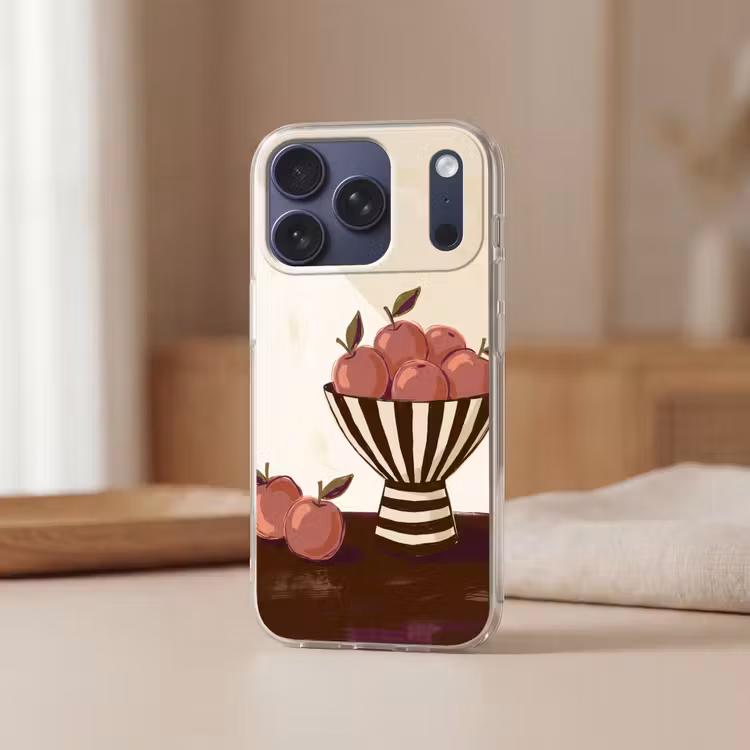 Eten - Schaal - Stilleven - Modern - Rood Telefoonhoesje iPhone 17 Pro klein -sfeer2