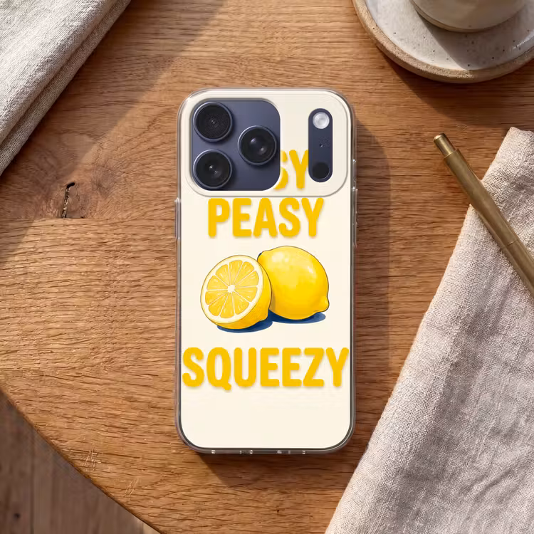 Eten - Citroenen - Keuken - Illustratie - Geel Telefoonhoesje iPhone 17 Pro klein -sfeer1