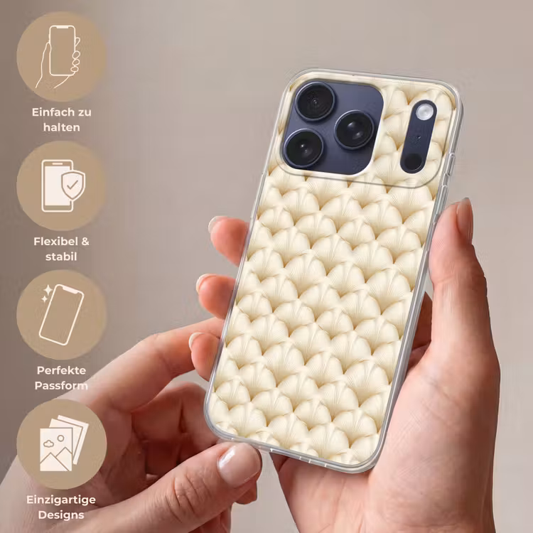 Waaier - Motief - Goud Telefoonhoesje iPhone 17 Pro klein 878 -sfeer3_DE