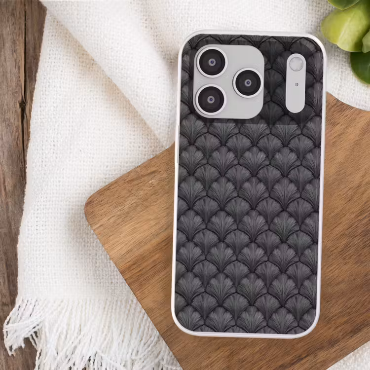 Waaier - Motief - Grijs Telefoonhoesje iPhone 17 Pro klein 878 -sfeer1