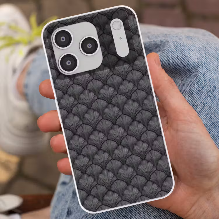 Waaier - Motief - Grijs Telefoonhoesje iPhone 17 Pro klein 878 -sfeer2