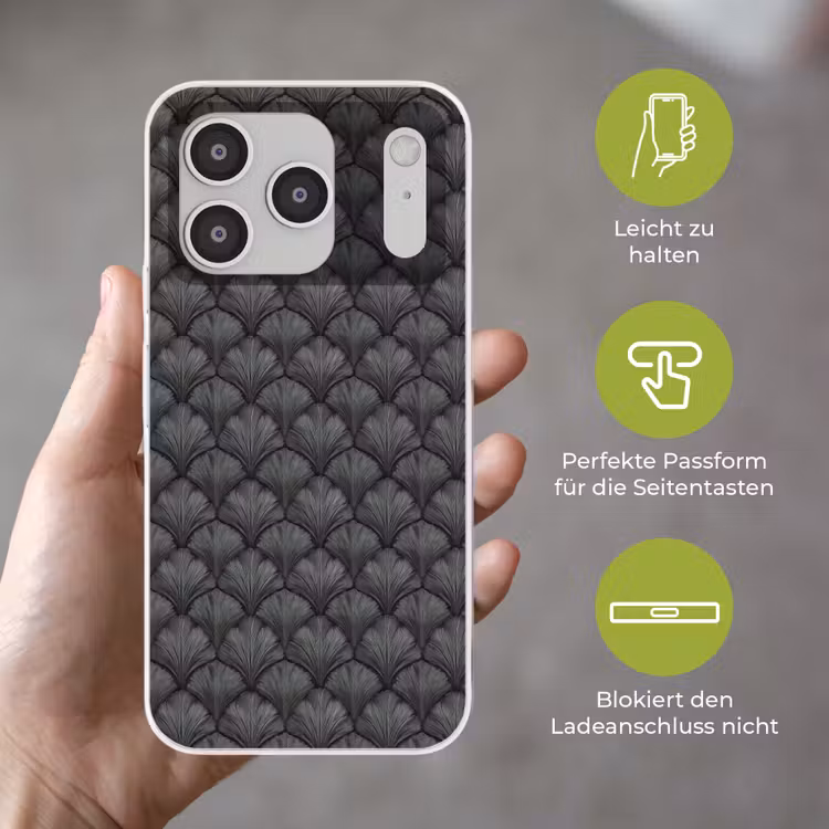 Waaier - Motief - Grijs Telefoonhoesje iPhone 17 Pro klein 878 -sfeer3_DE