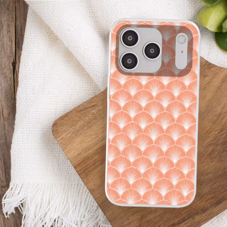 Waaier - Motief - Zalmroze Telefoonhoesje iPhone 17 Pro klein 878 -sfeer1