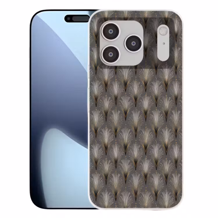 Waaierstralen - Goud - Antraciet Telefoonhoesje iPhone 17 Pro klein 878 -3d