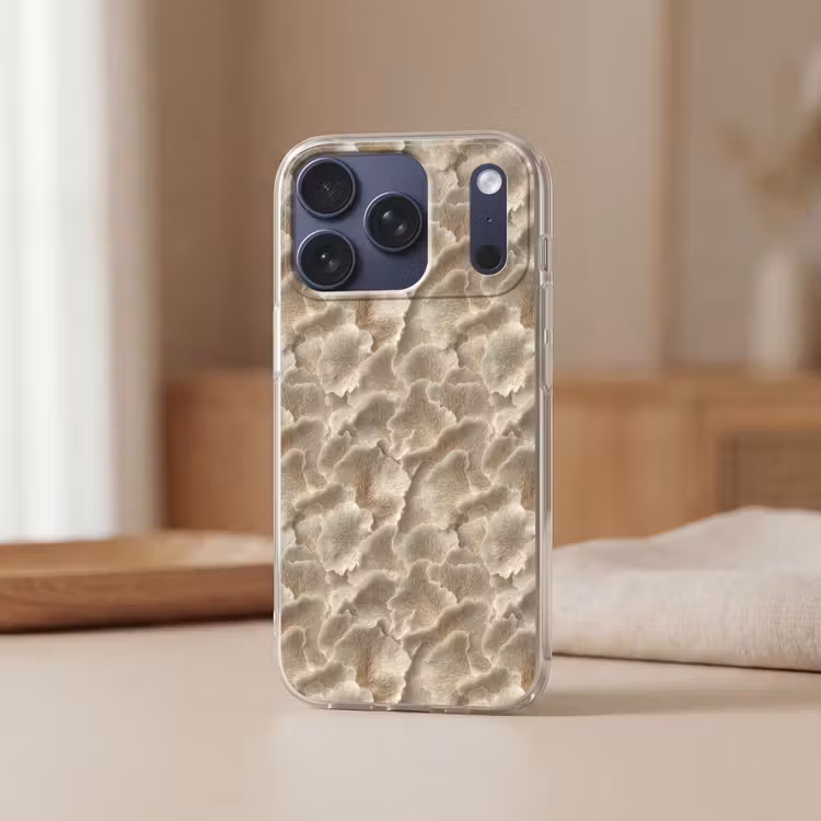 Waaierstructuren - Beige - Vezeltextuur Telefoonhoesje iPhone 17 Pro klein 878 -sfeer2