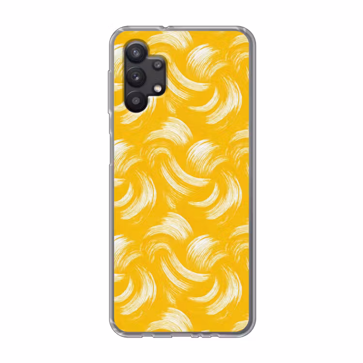 Verfstreken - Abstract - Dynamisch - Geel Telefoonhoesje Samsung Galaxy A32 5G klein 346 -3d
