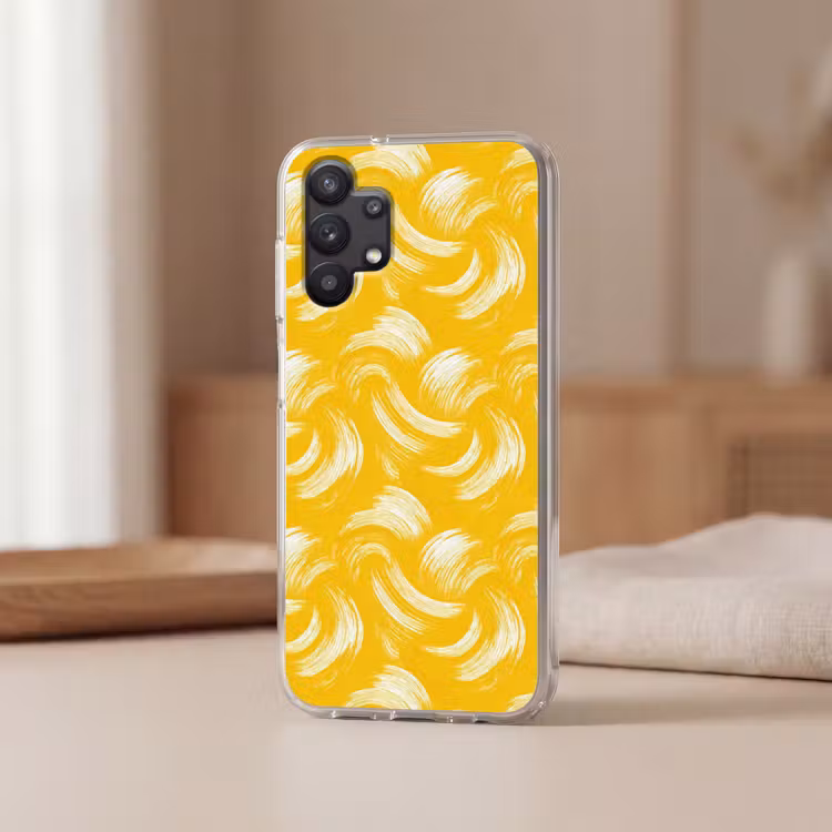 Verfstreken - Abstract - Dynamisch - Geel Telefoonhoesje Samsung Galaxy A32 5G klein 346 -sfeer2