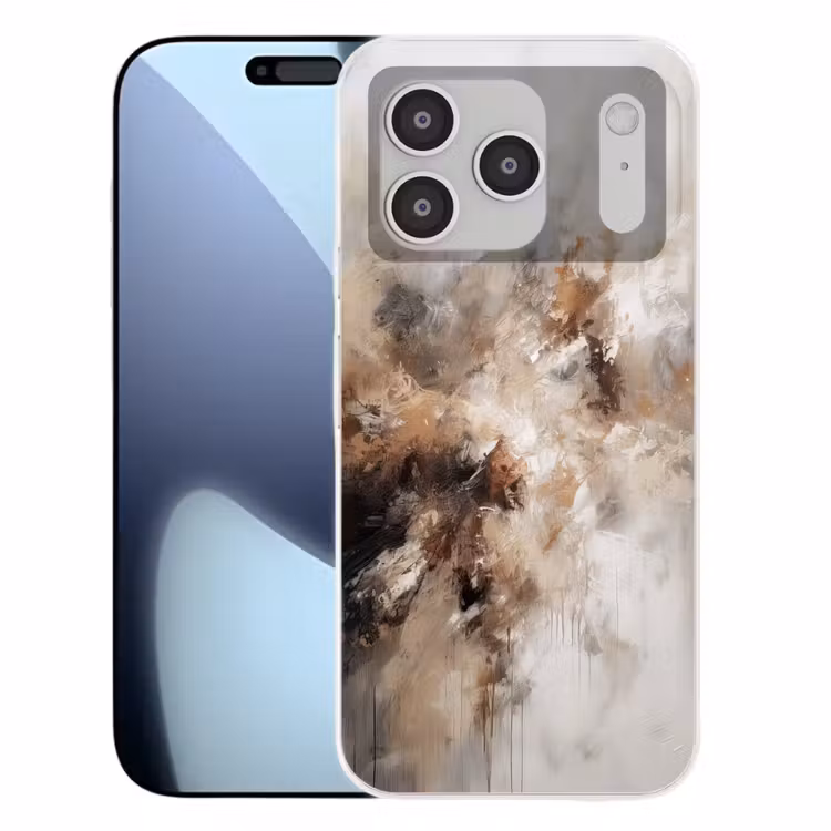 Verf - Abstract - Beige - Kunst Telefoonhoesje iPhone 17 Pro klein -3d
