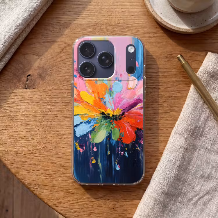 Kleuruitbarsting - Expressieve sfeer - Bloem Telefoonhoesje iPhone 17 Pro klein -sfeer1