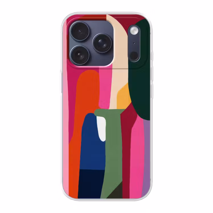 Kleurvakken - Recht - Rond - Abstract Telefoonhoesje iPhone 17 Pro klein -3d