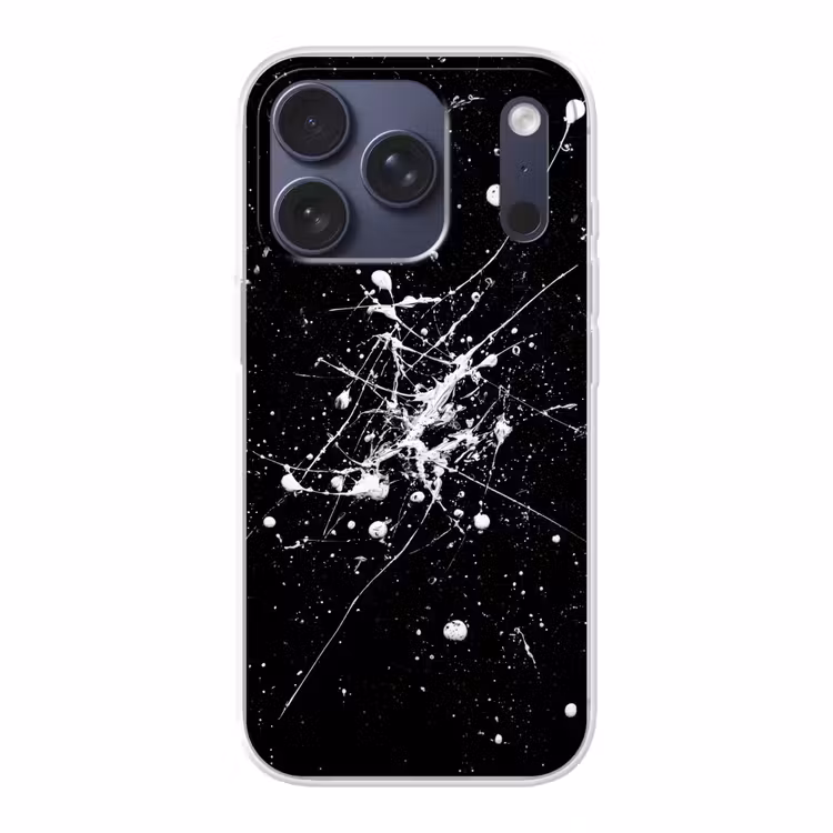 Verfspatten - Wit - Abstract - Explosie Telefoonhoesje iPhone 17 Pro klein -3d