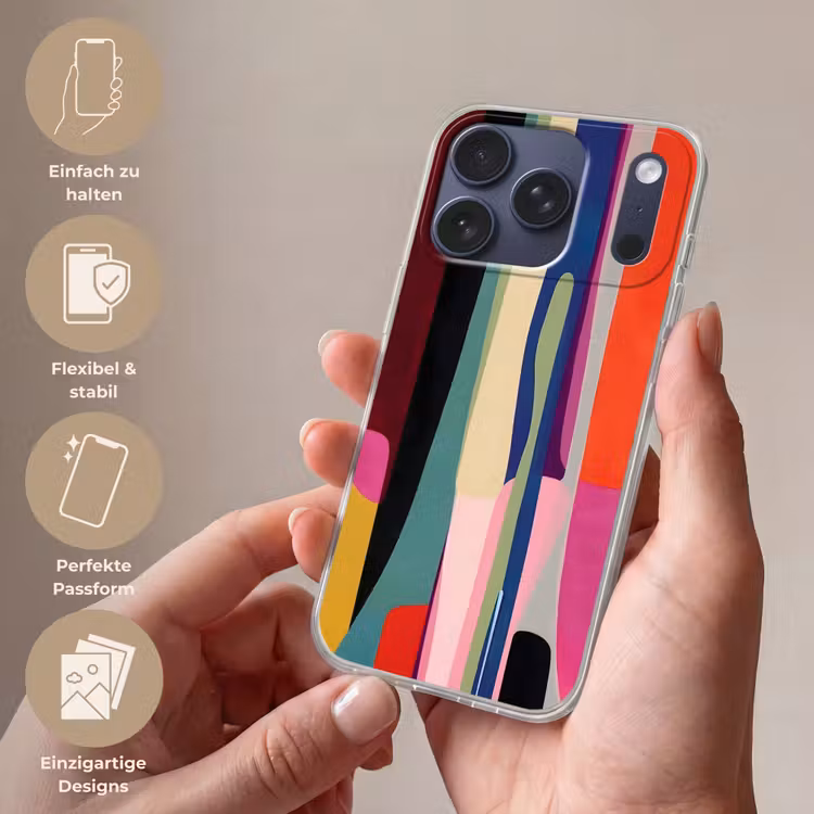 Kleurbanen - Verticaal - Kleurrijk Telefoonhoesje iPhone 17 Pro klein -sfeer3_DE