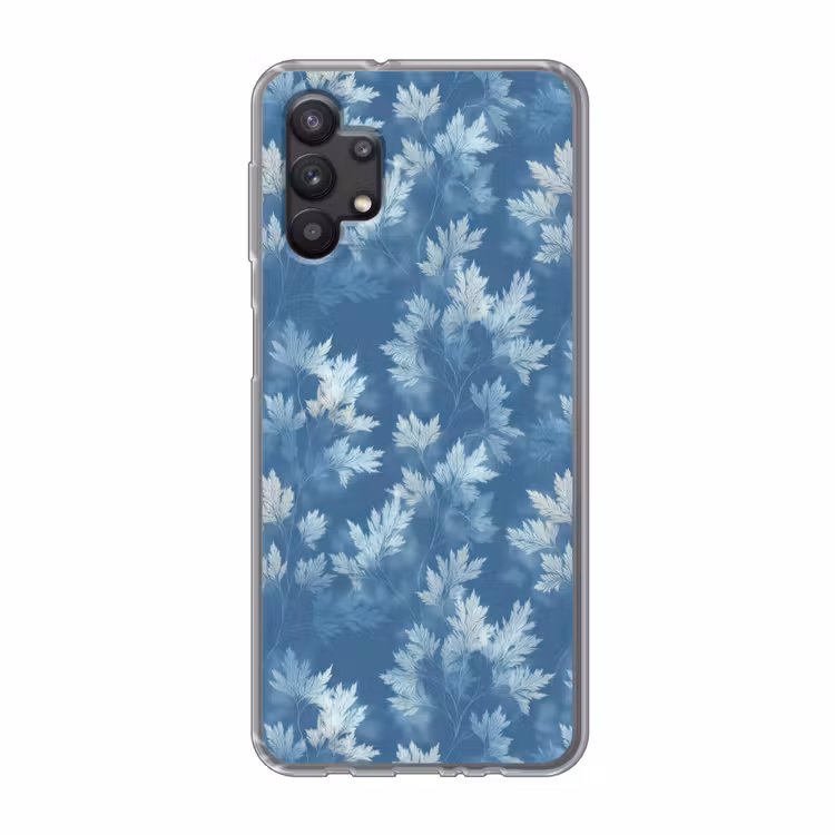Varen - Botanisch - Patroon - Grijsblauw Telefoonhoesje Samsung Galaxy A32 5G klein 346 -3d