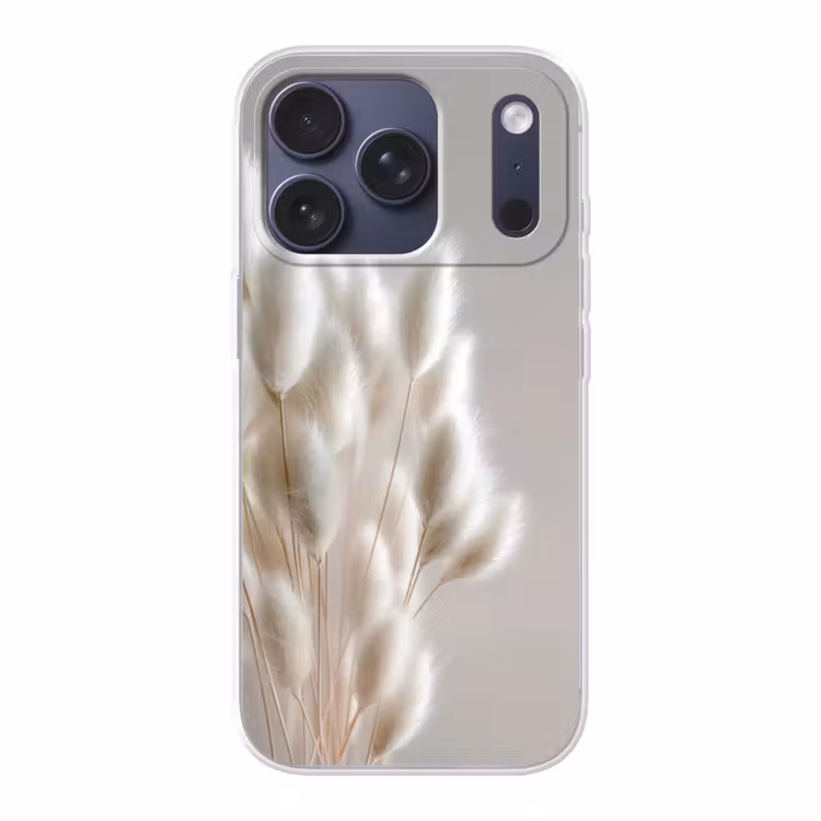Pluimen - Beige - Minimalistisch Telefoonhoesje iPhone 17 Pro klein -3d