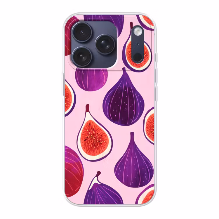 Vijgen - Roze - Paars Telefoonhoesje iPhone 17 Pro klein -3d