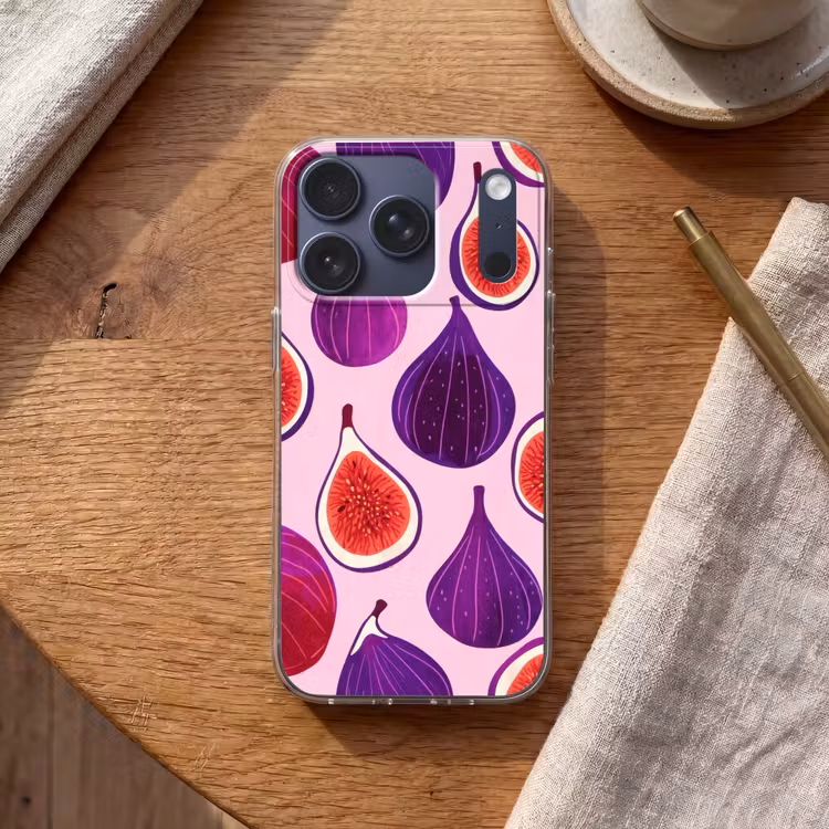 Vijgen - Roze - Paars Telefoonhoesje iPhone 17 Pro klein -sfeer1