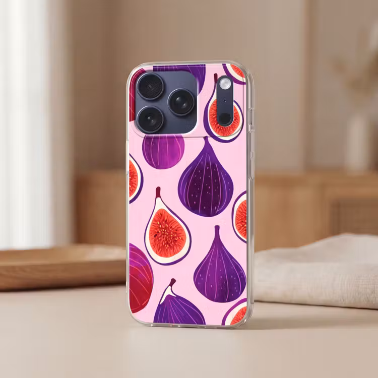 Vijgen - Roze - Paars Telefoonhoesje iPhone 17 Pro klein -sfeer2