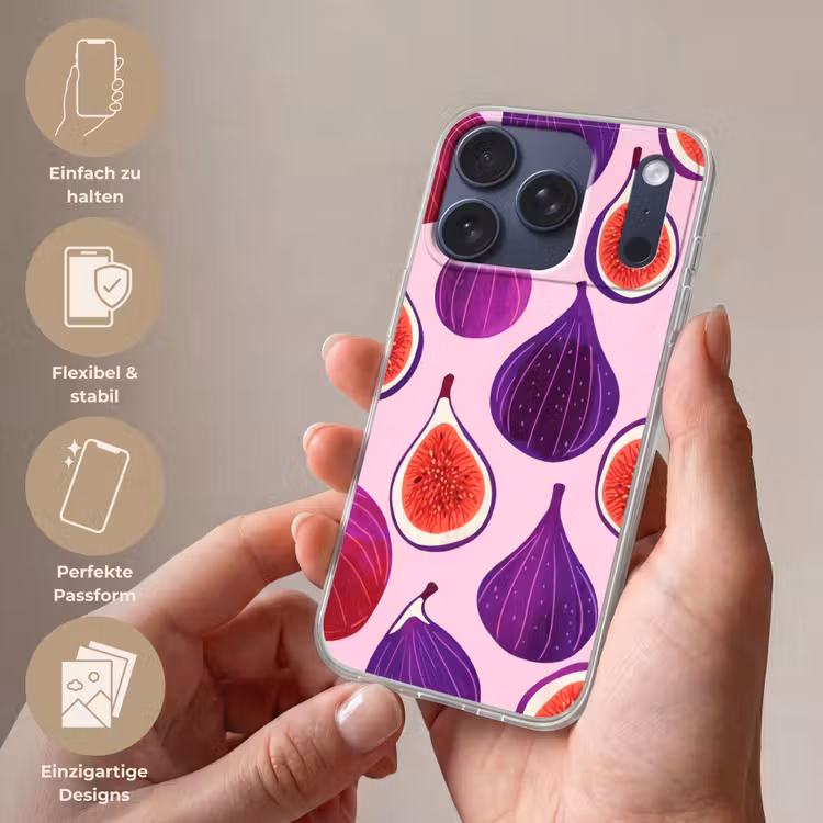 Vijgen - Roze - Paars Telefoonhoesje iPhone 17 Pro klein -sfeer3_DE